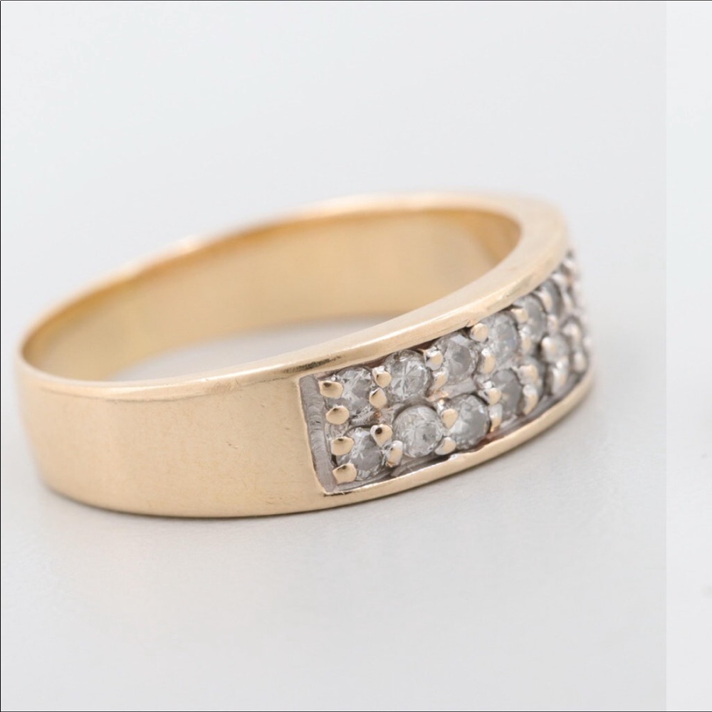 *Solid 10k Double Row .50 Ctw Diamond Ring - image 4